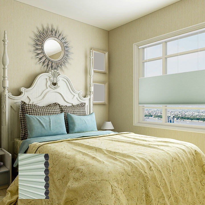 Turku Cordless Top Down Bottom Up Blackout Honeycomb Blinds Water Green