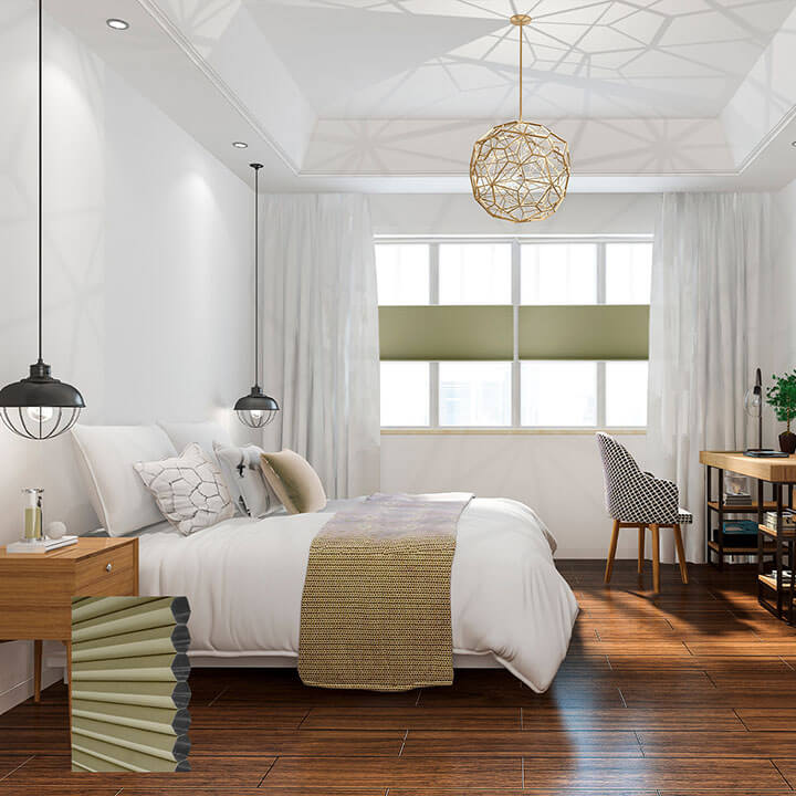Turku Cordless Top Down Bottom Up Blackout Honeycomb Blinds Avocado