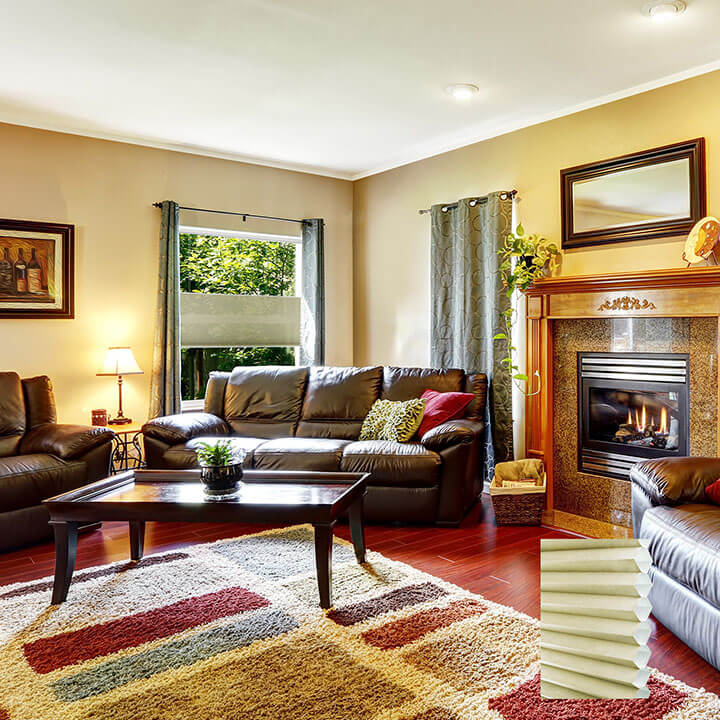 Turku Cordless Top Down Bottom Up Light-Filtering Honeycomb Blinds Spring Green