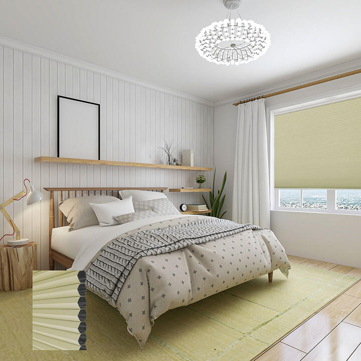 Turku Cordless Blackout Honeycomb Blinds Spring Green