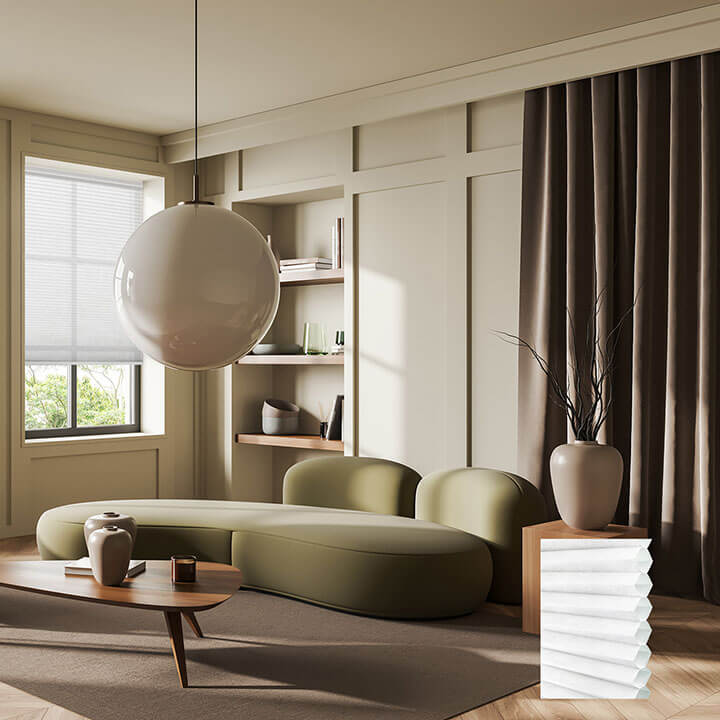Turku Cordless Light-Filtering Honeycomb Blinds Off-White