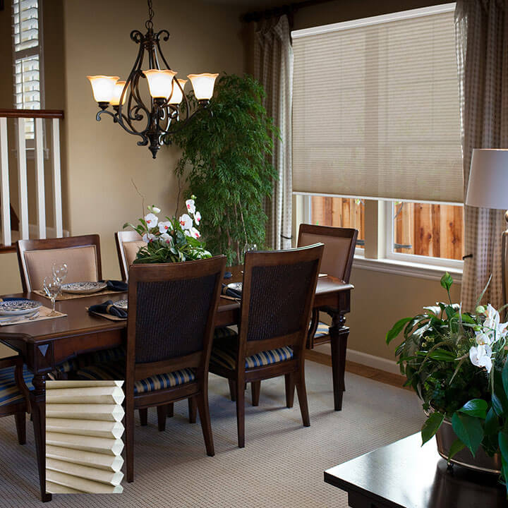 Turku Cordless Light-Filtering Honeycomb Blinds Fawn