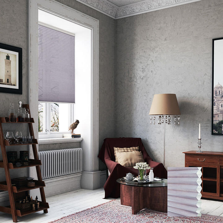 Turku Cordless Light-Filtering Honeycomb Blinds Wisteria