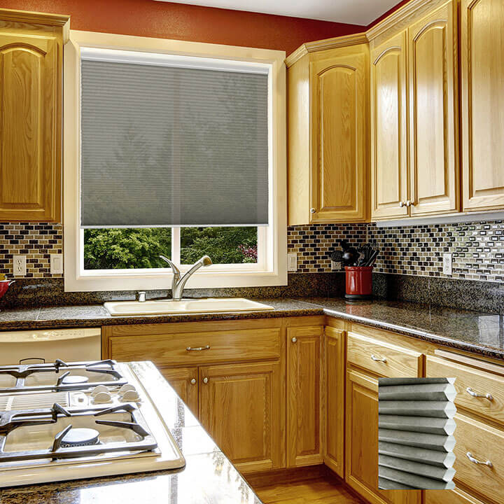Turku Cordless Light-Filtering Honeycomb Blinds Antique Pewter