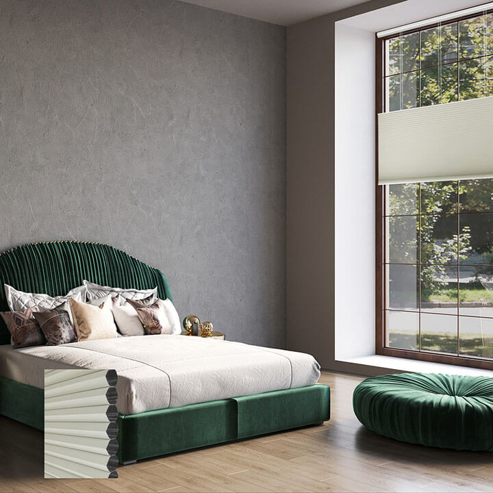 Turku Cordless Top Down Bottom Up Blackout Honeycomb Blinds Alabaster
