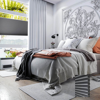 Turku Cordless Top Down Bottom Up Blackout Honeycomb Blinds Royal Gray