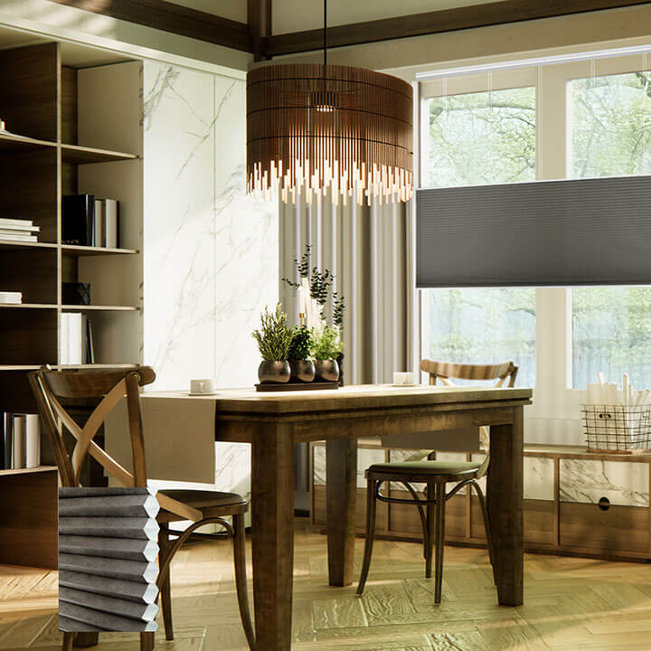 Turku Cordless Top Down Bottom Up Light-Filtering Honeycomb Blinds Anthracite